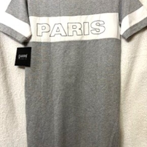 Carré Paris Gray Marle short sleeved t-shirt with white stripe NWT Men's Size XS - Picture 6 of 6